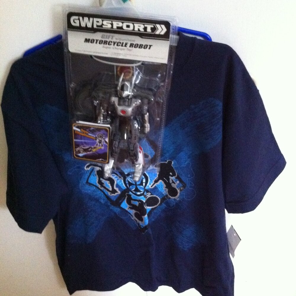 GWP Sport Motorcycle T shirt 10/12 + Free toy included New